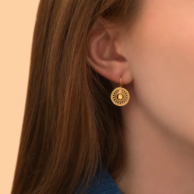 Noor thin sleeper earrings - gold