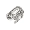 Noor wide adjustable ring - silver