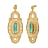 Noor wide stud earrings - green