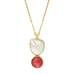 Noto Adjustable Pendant Necklace - Red