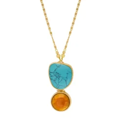 Noto Adjustable Pendant Necklace - Turquoise
