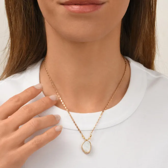 Noto Adjustable Pendant Necklace - Mother of Pearl