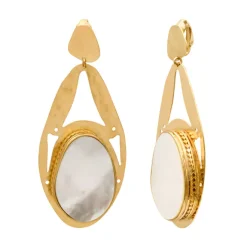 Noto clip-on earrings - mother-of-pearl