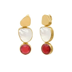 Noto clip-on earrings - red