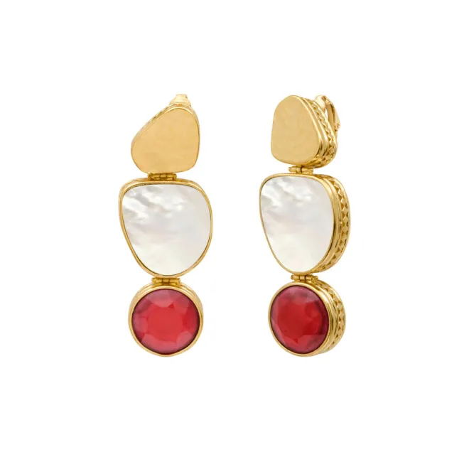 Noto clip-on earrings - red