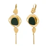 Noto dangling sleeper earrings - green