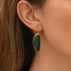 Noto large sleeper earrings - green