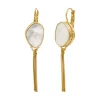 Noto sleeper drop earrings - mother-of-pearl