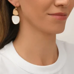 Noto sleeper earrings - mother-of-pearl