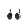 Noto thin sleeper earrings - black