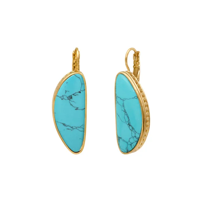 Noto wide sleeper earrings - turquoise