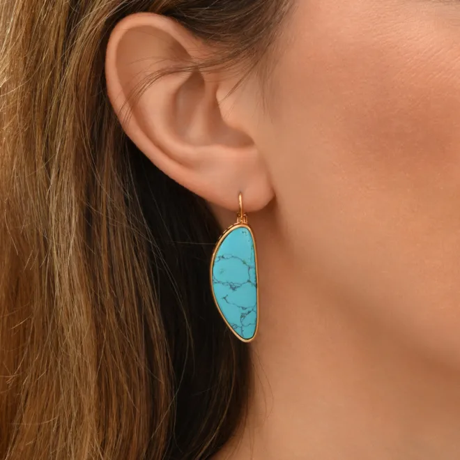 Noto wide sleeper earrings - turquoise