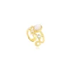 Océane medium adjustable ring – white and rhinestones