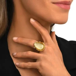 Océane medium adjustable ring – white