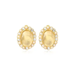 Oceane clip-on earrings – white