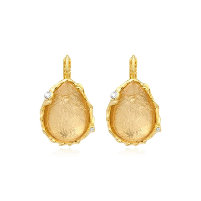 Oceane drop sleeper earrings – white
