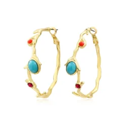 Oceane hoop earrings – turquoise and red