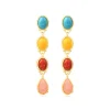 Oceane long pierced stud earrings – multicoloured