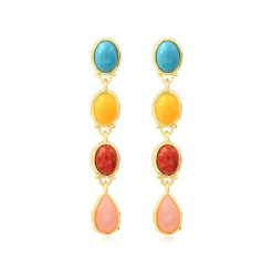 Oceane long pierced stud earrings – multicoloured