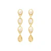 Oceane long pierced stud earrings – white