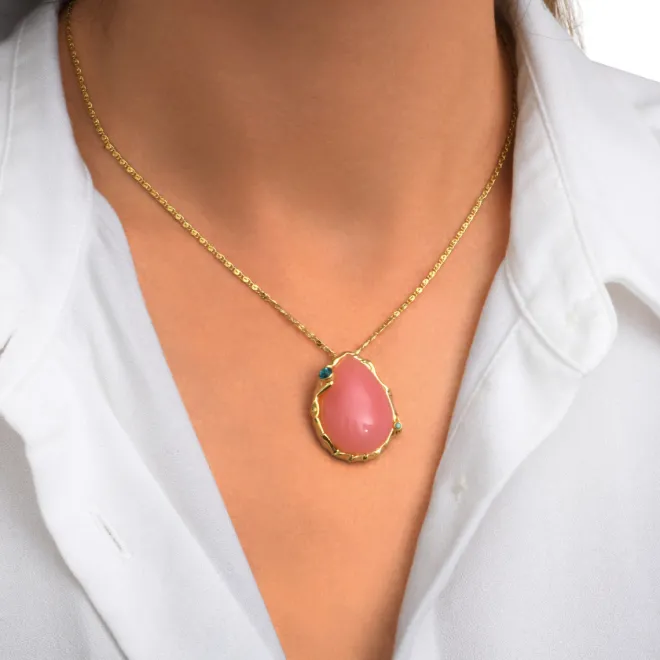 Oceane pendant necklace – pale pink