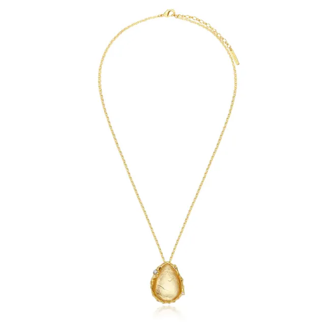 Oceane pendant necklace – white and gold