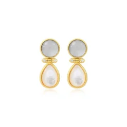 Oceane pierced stud earrings – white