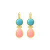 Oceane sleeper earrings – turquoise and pale pink