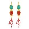 Oceane sleeper earrings – turquoise and red