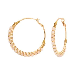 Panarea hoop earrings - rose quartz