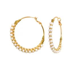 Panarea hoop earrings - white