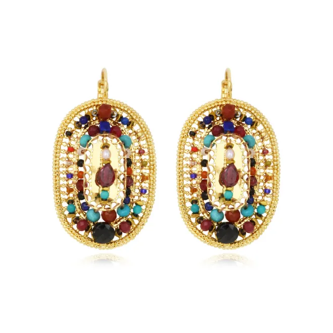 Persian oval earrings - multicolored