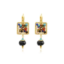 Persian square earrings - multicolored
