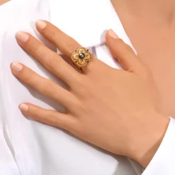 Positano adjustable ring - white