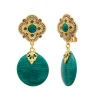 Positano clip-on drop earrings - green