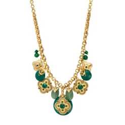 Positano medallion chain necklace - green