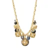 Positano medallion chain necklace - grey mother-of-pearl