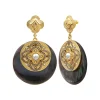 Positano pierced stud earrings - grey mother-of-pearl