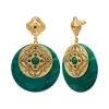 Positano pierced stud earrings - green