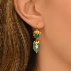 Positano sleeper earrings - green
