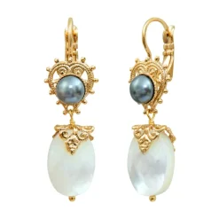 Positano sleeper earrings - white mother-of-pearl