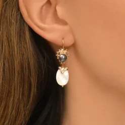 Positano sleeper earrings - white mother-of-pearl