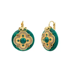 Positano thin sleeper earrings - green