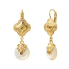 Positano thin sleeper earrings - white