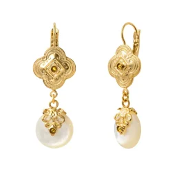 Positano thin sleeper earrings - white