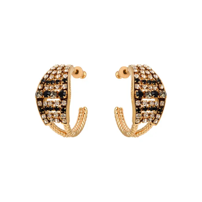 Precious hoop earrings - black