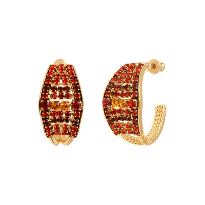 Precious hoop earrings - red
