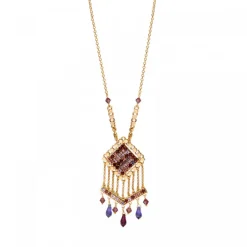 Precious pendant necklace - purple
