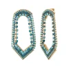 Precious pierced stud earrings - turquoise