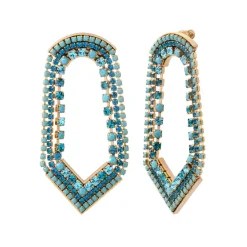Precious pierced stud earrings - turquoise